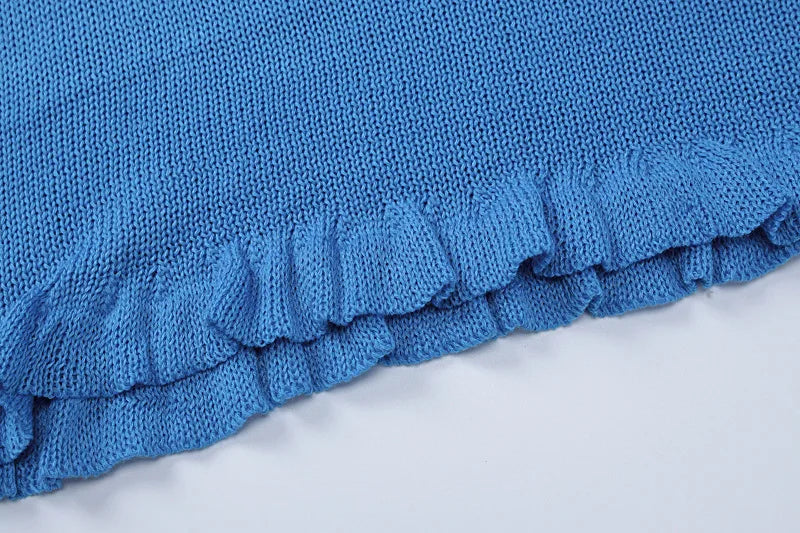 2025 Women Ins Style Sexy Backless Neck-hanging Long Sleeve Fishtail Dress Knit Beachwear Summer Swimsuit Bikini Cover-ups A2825