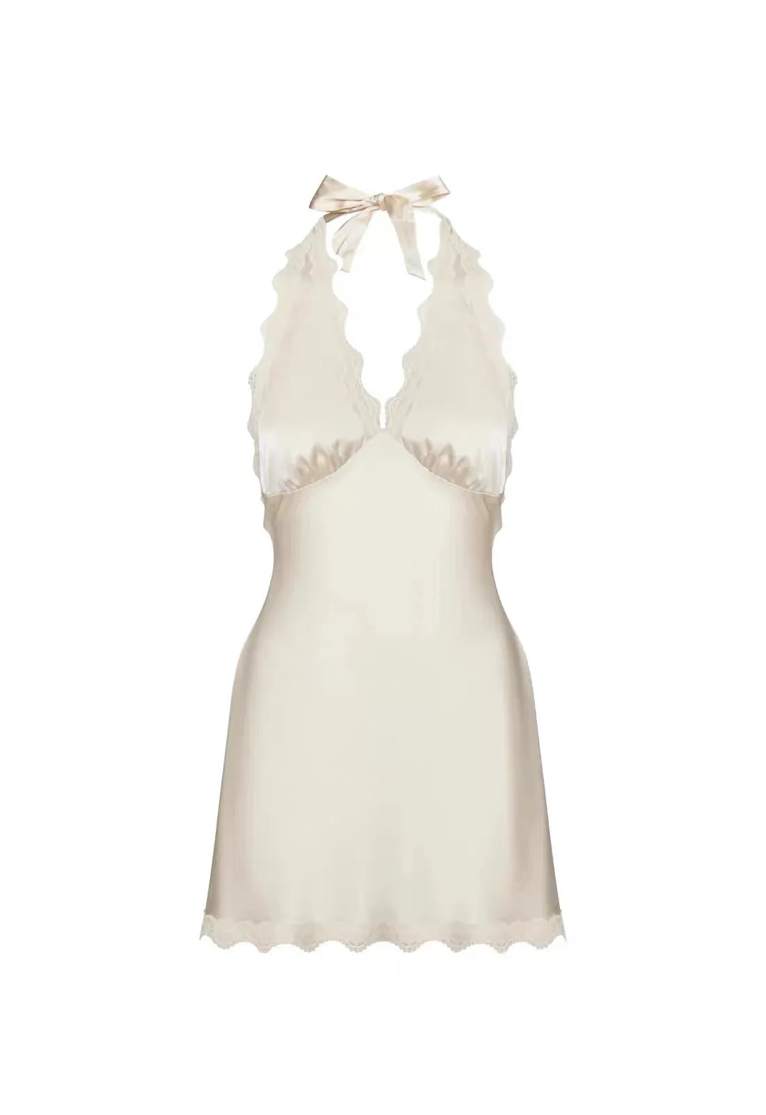 Lioness satin silk halter neck dress backless short skirt holiday dress