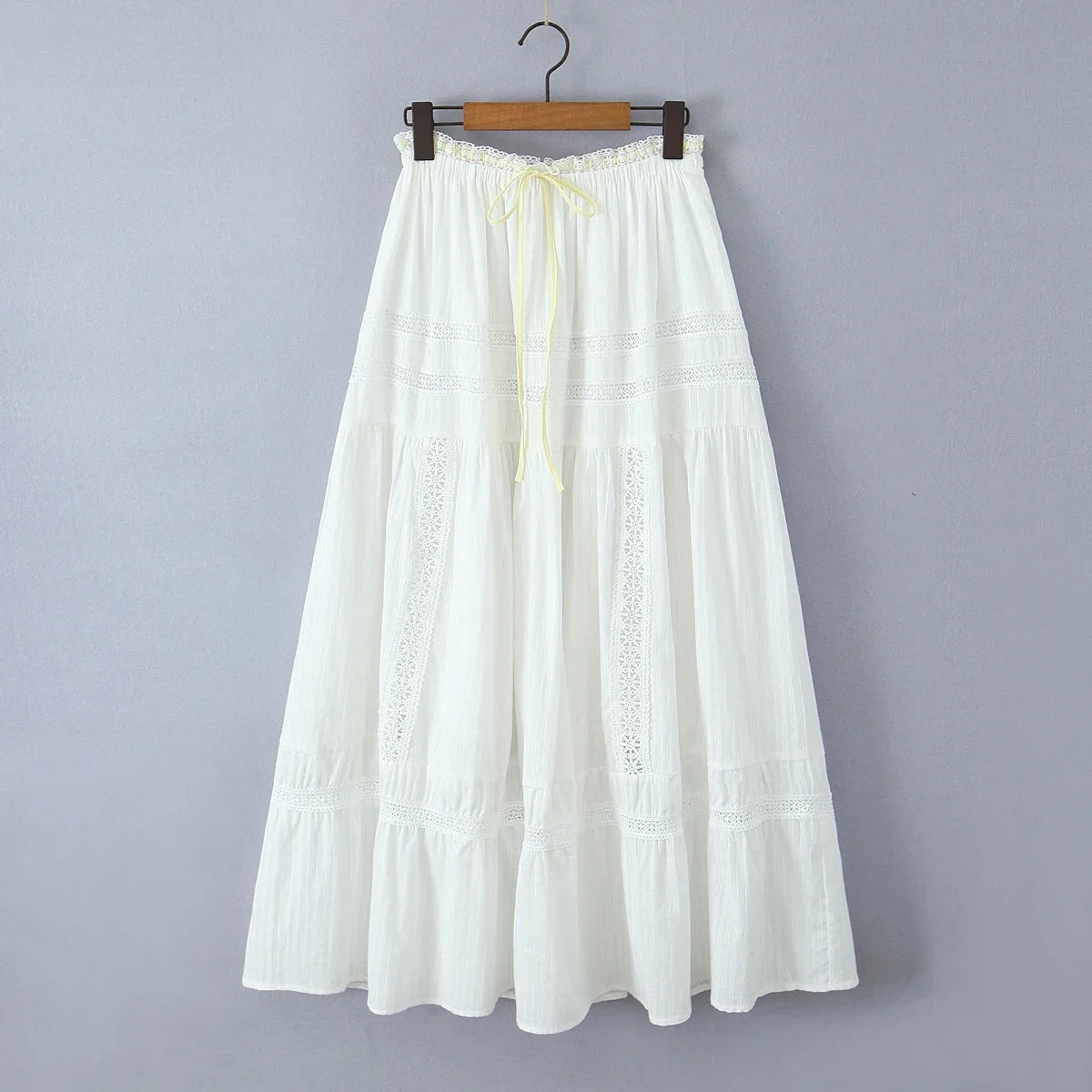 White Lace Skirt Set Women's Dress Outfits Summer Beach Cotton Matching Sets 2 Pcs Long Maxi Dress Set Vestidos Female 2025