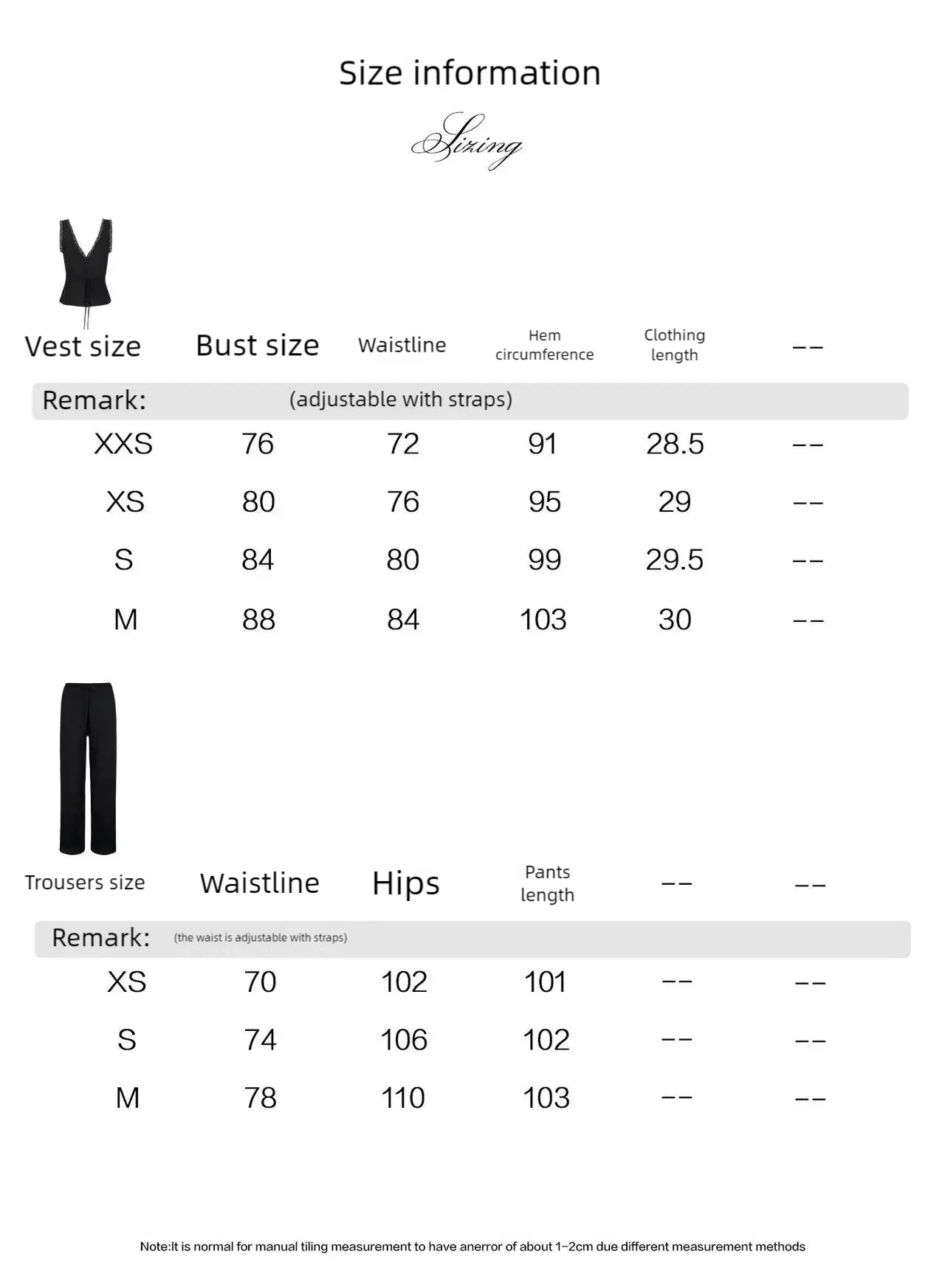 Coucou Black and white lace V-neck crop top and simple elegant straight-leg pants