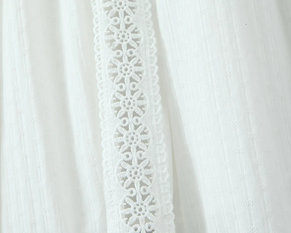 White Lace Skirt Set Women's Dress Outfits Summer Beach Cotton Matching Sets 2 Pcs Long Maxi Dress Set Vestidos Female 2025