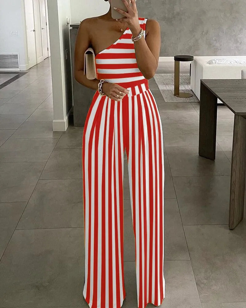 New 2025 Jumpsuits For Women Solid Color Off Shoulder High Waist Pants Jumpsuits Female Fashion Casual Elegant Jumpsuit Outfits