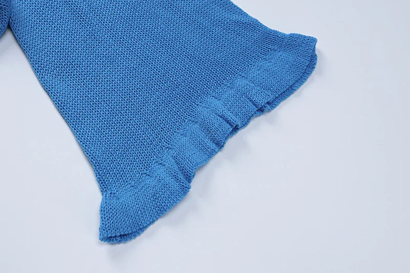 2025 Women Ins Style Sexy Backless Neck-hanging Long Sleeve Fishtail Dress Knit Beachwear Summer Swimsuit Bikini Cover-ups A2825