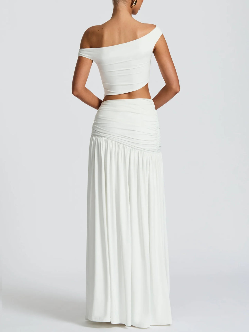 Articat Sexy Vest Top Skirt Set For Women Elegant Metal Tight Split Skirt Two-Piece Set Female Party Club Holiday Beachwear