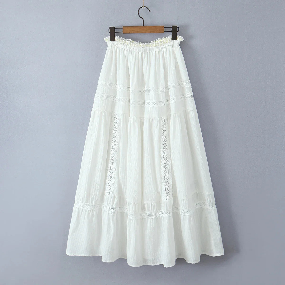 White Lace Skirt Set Women's Dress Outfits Summer Beach Cotton Matching Sets 2 Pcs Long Maxi Dress Set Vestidos Female 2025