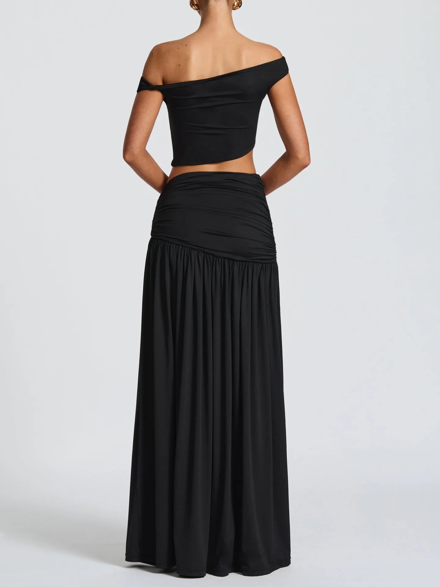 Articat Sexy Vest Top Skirt Set For Women Elegant Metal Tight Split Skirt Two-Piece Set Female Party Club Holiday Beachwear