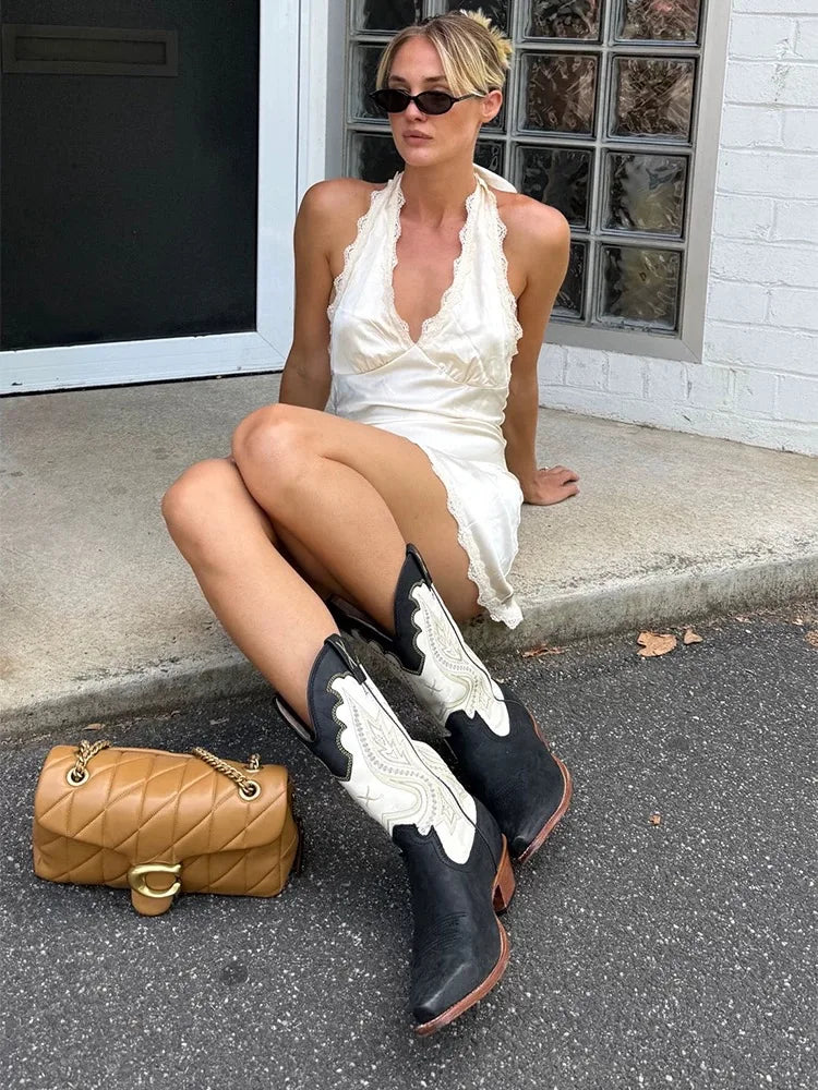 Lioness satin silk halter neck dress backless short skirt holiday dress