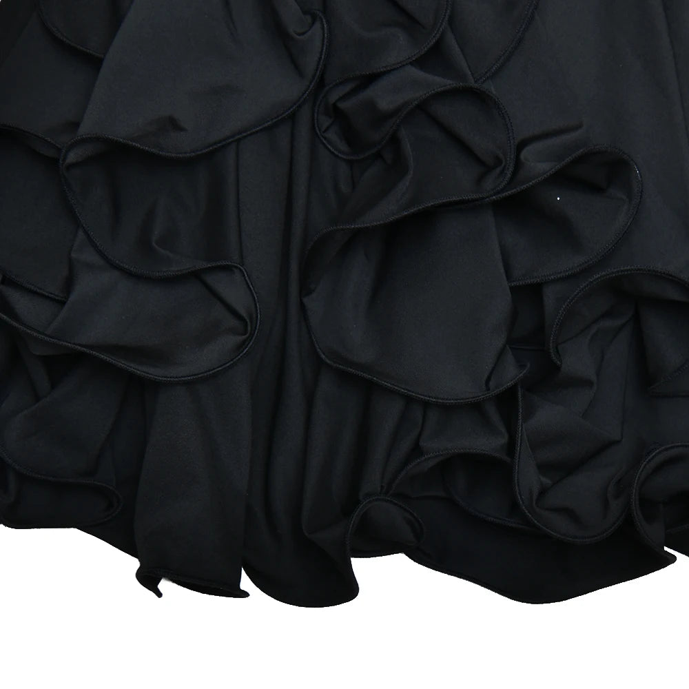 Absobe Women's A-Line Bodycon Mini Dress Ruffle Hem V-Neck Asymmetrical Buttons Long Sleeve Short Dress Party Streetwear Outfits