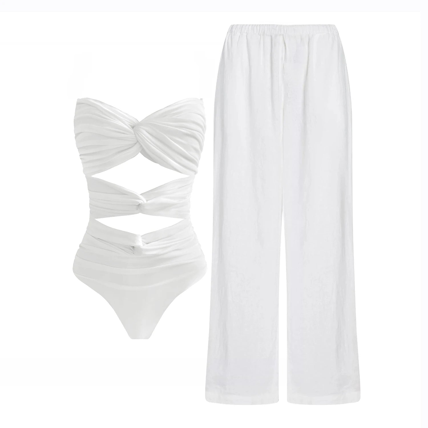 Hollow Out One Piece Swimsuit Sexy Women Swimwear Off Shoulder Bikinis Female White Summer Suits Sliming Bodysuit Chic Beachwear