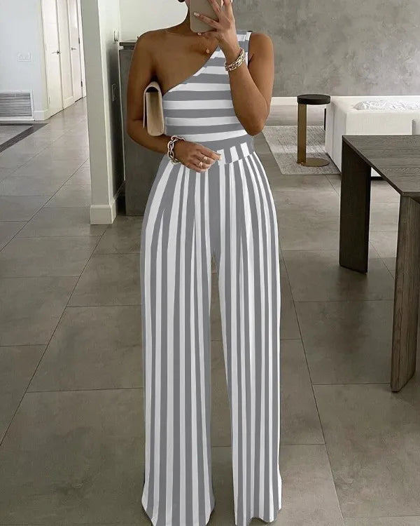 New 2025 Jumpsuits For Women Solid Color Off Shoulder High Waist Pants Jumpsuits Female Fashion Casual Elegant Jumpsuit Outfits