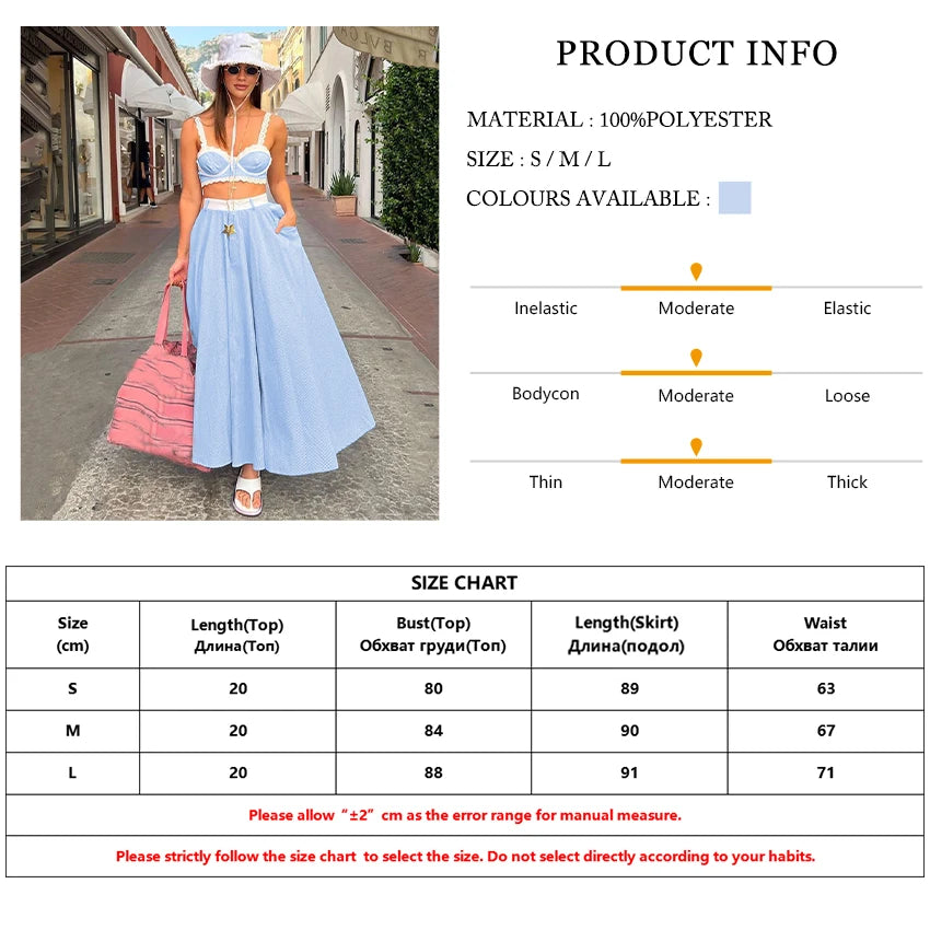 Marthaqiqi Casual Women Sleepwear Set Spaghetti Strap Pajama Tank Tops Nightwear Crop Top Nightie Long Skirt Ladies Pyjamas Suit