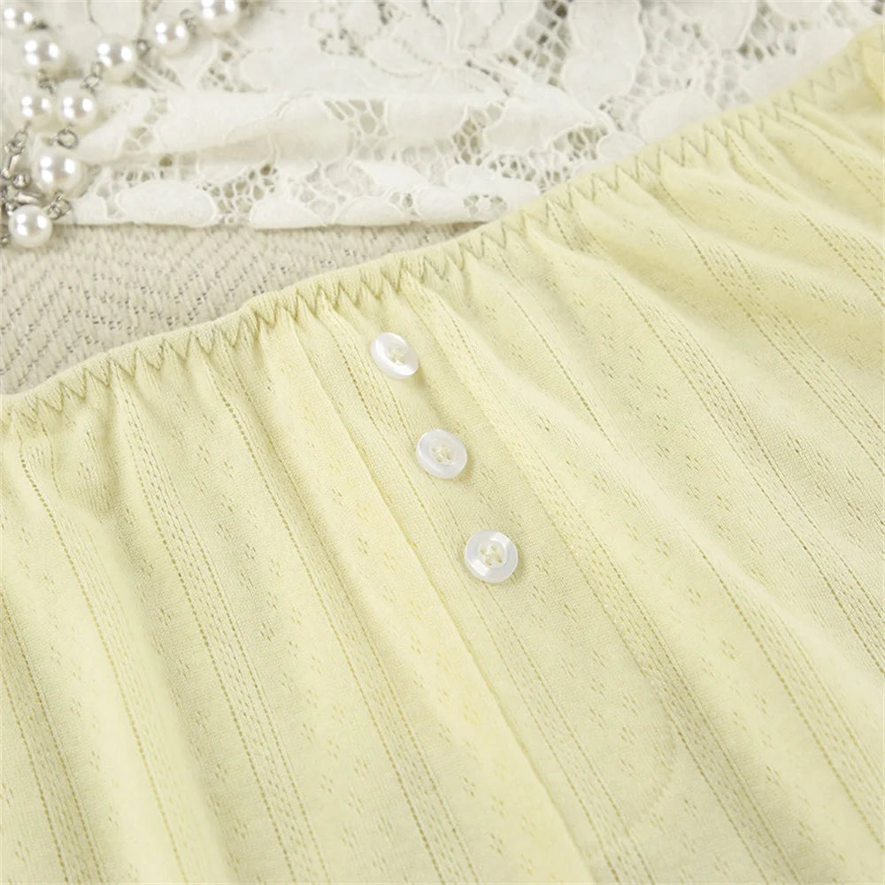 Fashion Female Sleepwear Set Spaghetti Strap Pajamas Crop Top Nightie Tank Tops Pyjamas Shorts Casual Nightgowns Suit