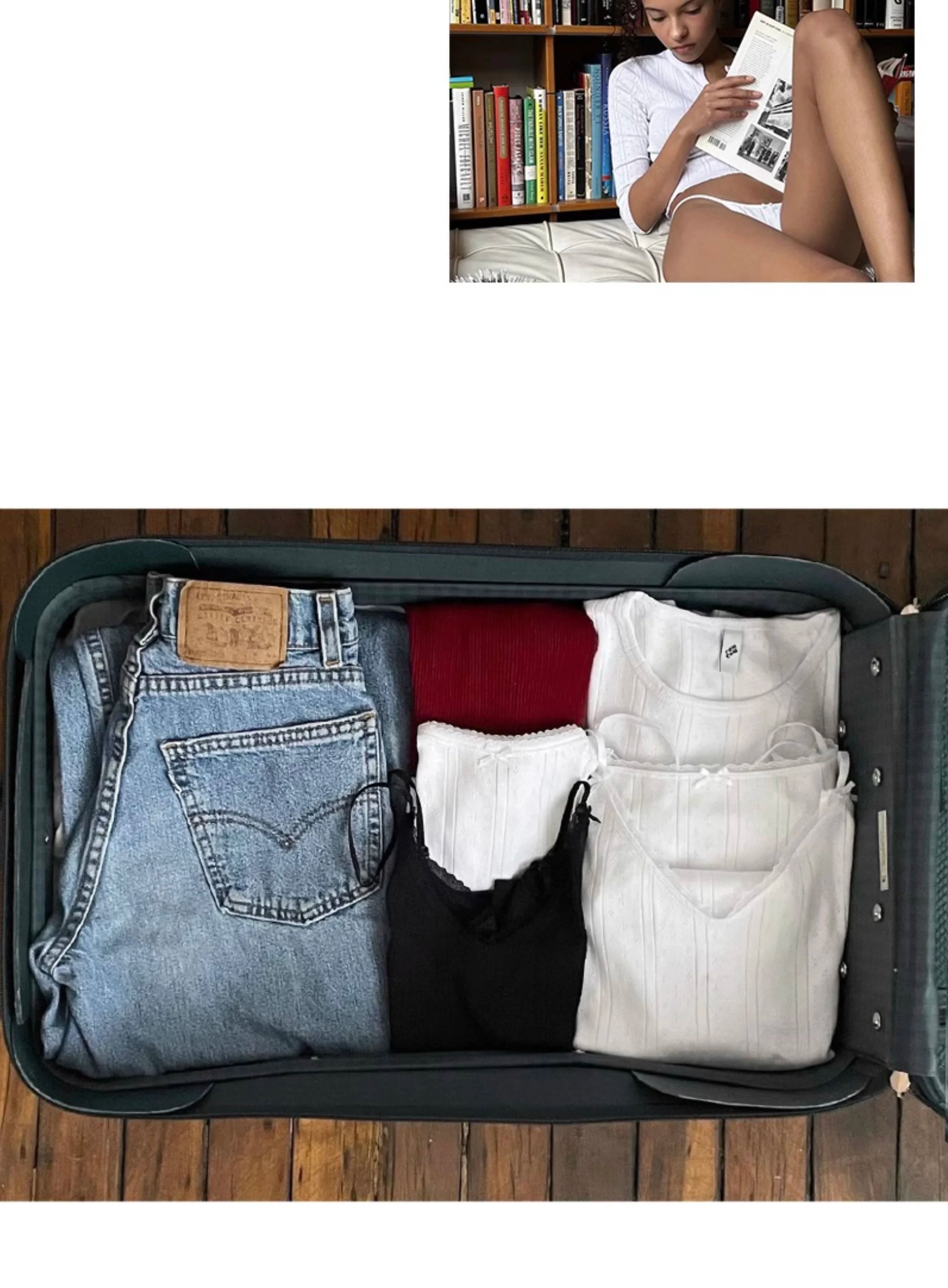 coucou New Organic Cotton Soft Strapless Backless V-Neck Short Set