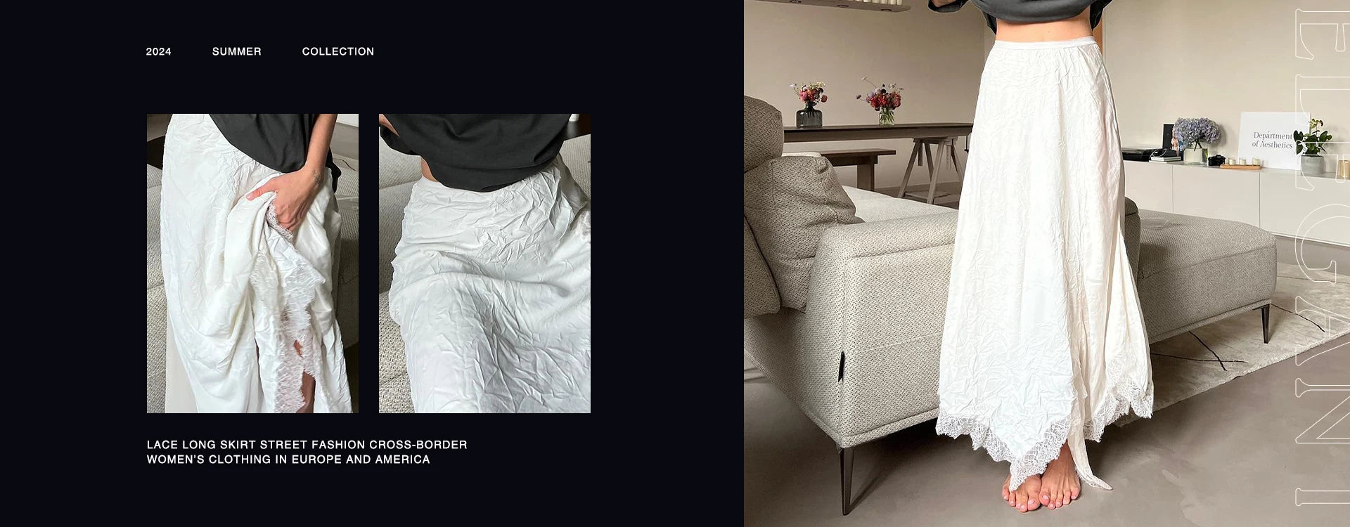 Oymimi Fashion Blue Print Sets For Women 2 Pieces Autumn Spaghetti Strap Lace Bra And High Waisted Loose Pleated Skirts Sets