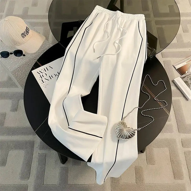 Spring and Autumn Sports Suit Women's Fashion Casual Long Sleeve Cardigan Coat+Loose Wide Leg Pants Two Piece Set